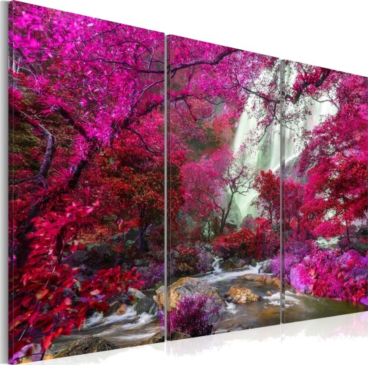 Bilde Beautiful Waterfall Pink Forest 120x80 Artgeist sp. z o. o.