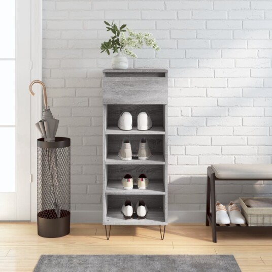 Skoskap grå sonoma 40x36x105 cm konstruert tre 8721012115057