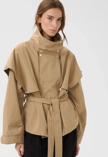 Karen By Simonsen Kbdana Short Trench Jacket Beige 40 Karen By Simonsen Kbdana Short Trench Jacket Beige 40