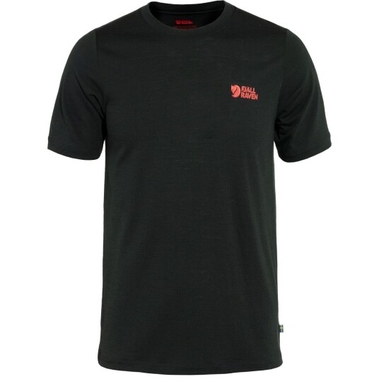 Fjällräven Men's Abisko Wool Logo Short Sleeve Black M, Black