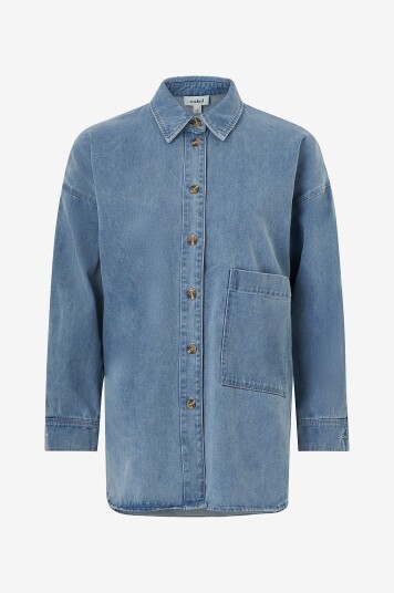 Soaked In Luxury Skjortejakke slAnnabeth Overshirt LS Blå Soaked In Luxury Skjortejakke slAnnabeth Overshirt LS Blå