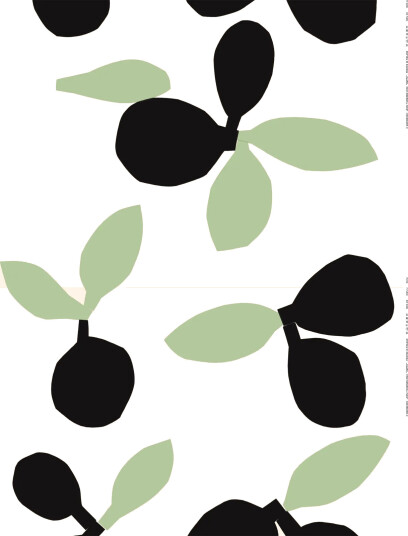 Marimekko Omppo stoff Grønn bomull