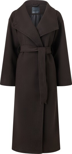 Gina Tricot Kåpe High Neck Wool Blend Coat Brun