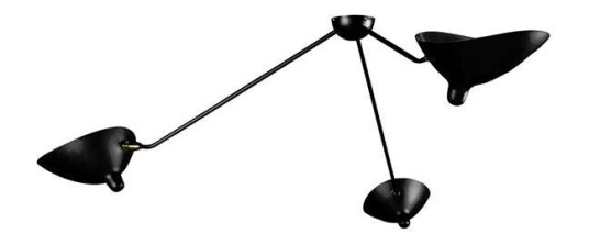 Serge Mouille Plafonnier Araigne 3 Taklampe Sort & Messing Fast Serge Mouille Plafonnier Araigne 3 Taklampe Sort & Messing Fast