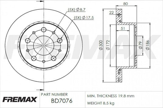 Bremseskive FREMAX BD-7076