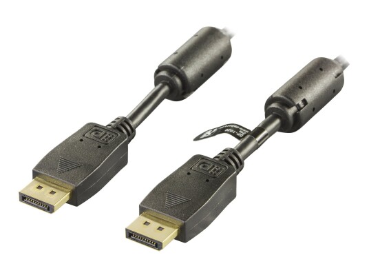 Deltaco DisplayPort 1.2 Kabel 5 m - Hankjønn, Svart