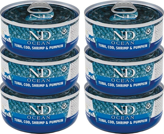 Farmina Våtfôr N&D Cat Ocean Tuna & Pumpkin 6X70 G Farmina Våtfôr N&D Cat Ocean Tuna & Pumpkin 6X70 G