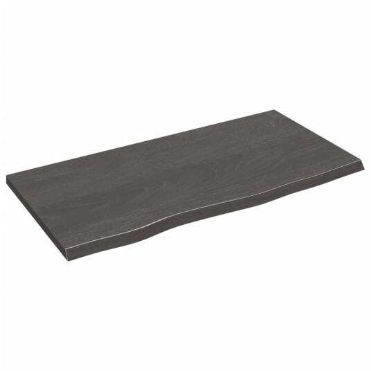 vidaXL Vegghylle m?rkegr? 80x40x2 cm behandlet heltre eik