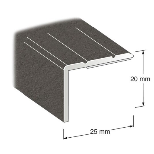 Lundbergs Trappenese Fix Aluminium B: 25mm L: 1000mm Foliert