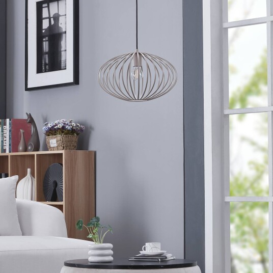 Lindby Maivi hengelampe bur krem 40 cm