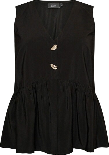 Zizzi Mclaru S/L Bluse til Dame - Svart