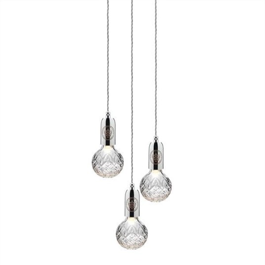 Lee Broom Crystal Bulb Taklampe 3 Stk Klar/ Krom Lee Broom Crystal Bulb Taklampe 3 Stk Klar/ Krom
