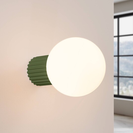 Vegglampe ORBI SOLLUX LIGHTING dimbar Grønn Baderom Aluminium Kule