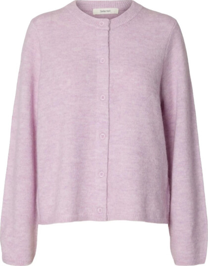Selected Women Kofte slfLulu New LS Knit Cardigan Rosa