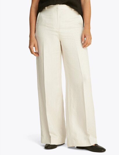 Tommy Hilfiger Viscose Linen Wide Leg Pants - White - 36 Tommy Hilfiger Viscose Linen Wide Leg Pants - White - 36