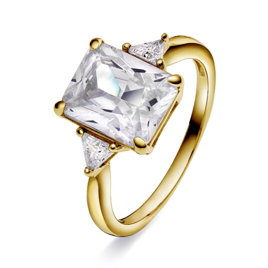 Pan Jewelry Ring i forgylt sølv med zirkonia størrelse 62