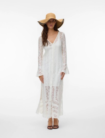 Vero Moda Vmkennedy Ls Ankle Dress Jrs Exp White XS