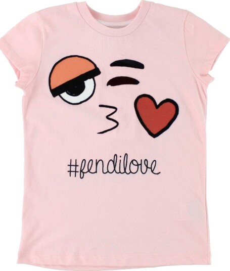 Fendi Kids T skjorte   Rosa m. Ansikt   Fendi   5 år 110   T skjorte