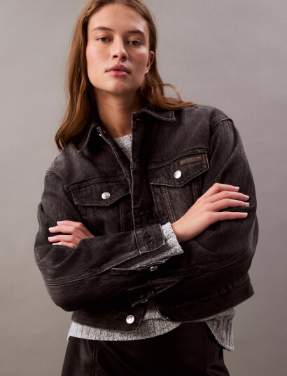 Calvin Klein Jeans 90S Trucker Black Fog - Black - XXS Calvin Klein Jeans 90S Trucker Black Fog - Black - XXS