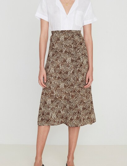 Faithfull The Brand Milana Wrap Skirt Brown L Faithfull The Brand Milana Wrap Skirt Brown L