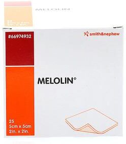 Melolin gassbind/kompress 5x5 cm   25 stk