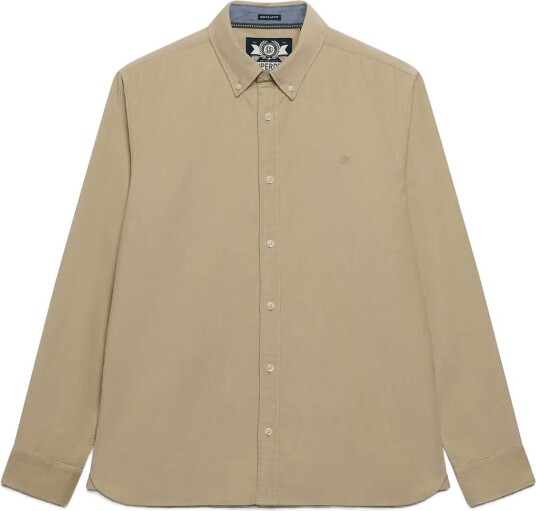 Superdry Classic Needle Cord Shirt STONE WASH TAUPE BROWN L Superdry Classic Needle Cord Shirt STONE WASH TAUPE BROWN L