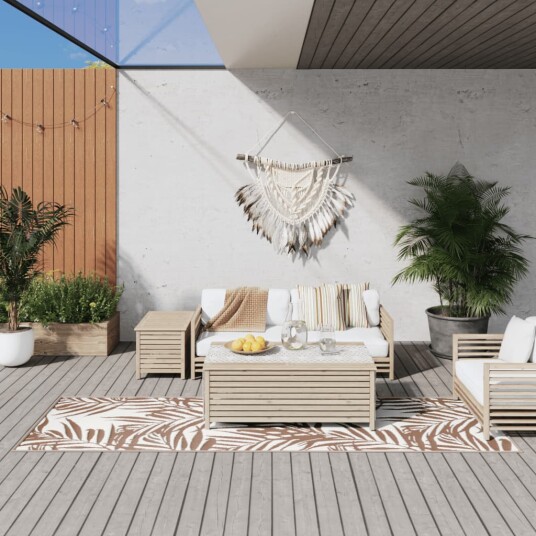 vidaXL Uteteppe brun og hvit 80x250 cm