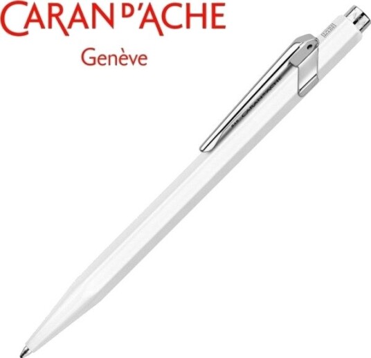 Caran D"ache Trykk-Kulepenn 849 Classic Line, Hvit - Strektykkelse M - Strekfarge Blå - Sekskantet Grep - 1 Stk (849.001)