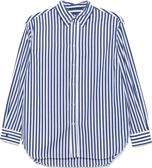 Polo Ralph Lauren Oversize Fit Striped Cotton Shirt - Navy - L