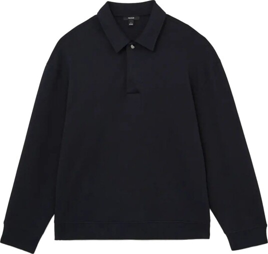 Reiss Brooks Ls Interlock Polo Sweatshirt NAVY M