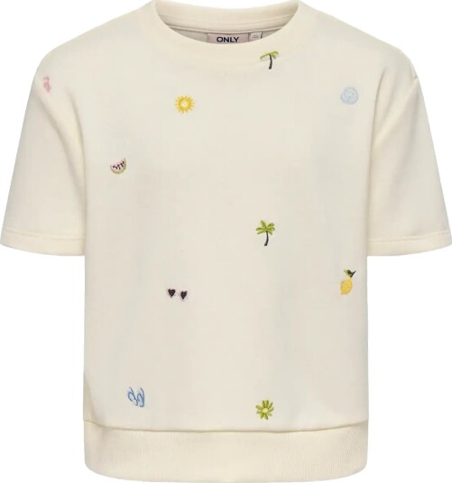 Kids Only Kmgsolina Ss Emb Pullover Ub Swt Cream 122