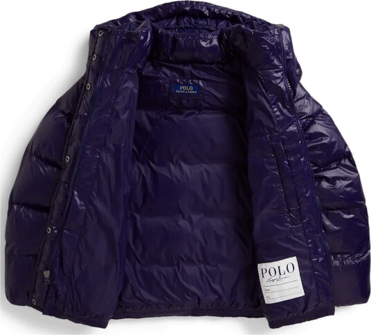 Ralph Lauren Kids Glossy Down Hooded Jacket Navy 154 158