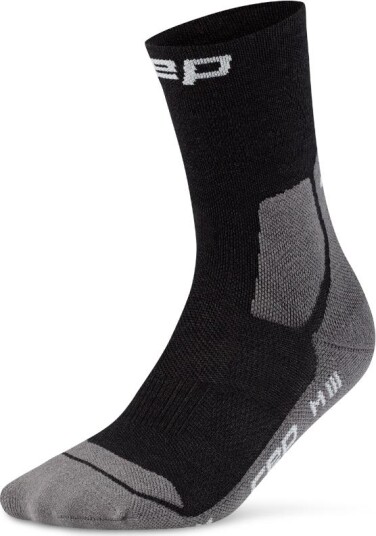 CEP Men"s Hiking Light Cushion Socks Mid Cut Black/grey V