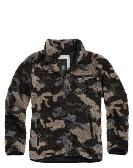 Brandit Teddyfleece Troyer Sweatshirt Svart Grå