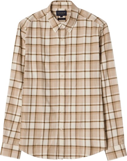 Lexington Clothing Casual Check Organic Cotton Flannel B.d Shirt BEIGE MULTI CHECK M