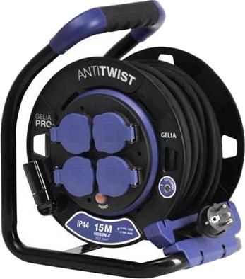 Gelia Kabeltrommel med fast nav 40 meter 3 x 1,5 mm²