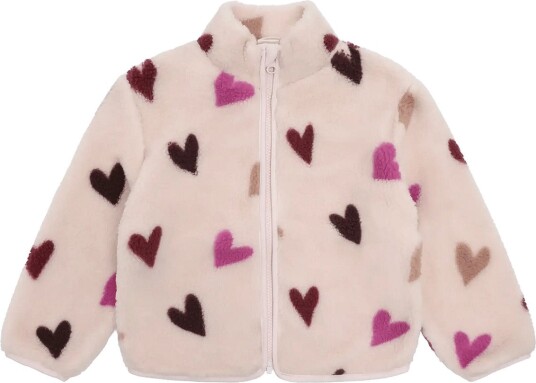 Minymo Teddy Jacket Aop W. Lining Purple 152 Minymo Teddy Jacket Aop W. Lining Purple 152