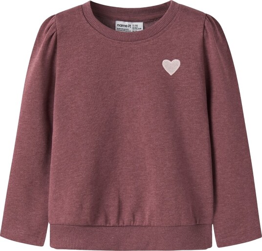 Name It Collegegenser NmfVima Wild Ginger/Heart Broderi Name It 4 år (104) Collegegenser Bordeaux