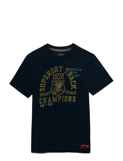 Superdry Vintage Prep Relaxed Tee   Navy   XXL