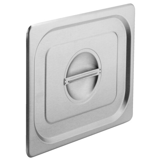 PULSIVA Kantinelokk GN 1/2 Profi uten hull for skje 1/2; Størrelse GN 1/2, 32.7x26.5 cm (LxB); Stålgrå