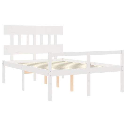 Seniorseng med hodegavl hvit small double heltre Seniorseng med hodegavl hvit small double heltre