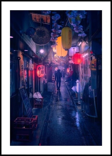 Tokyo Blue Rain Plakat / 50x70cm