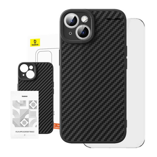 Baseus Case Synthetic Fiber iPhone 15 Plus + tempered glass Baseus Case Synthetic Fiber iPhone 15 Plus + tempered glass