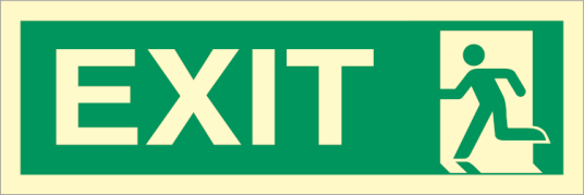 Jo Safety Exit left Etterlysende plast HI150 150 x 400 mm