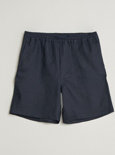 J.Lindeberg Joff Linen Drawstring Shorts Navy