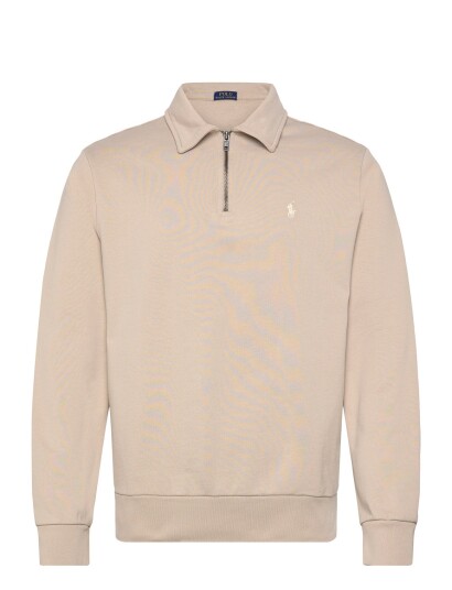 Polo Ralph Lauren Loopback Fleece Quarter Zip Sweatshirt   Beige   S