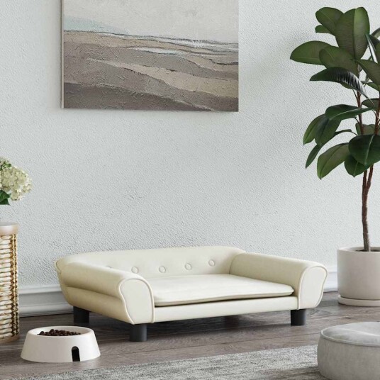 Vidaxl Hundeseng Kremfarget 70X48X22 cm Fløyel