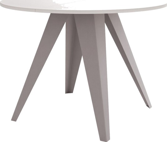 Hoban Spisebord rundt uttrekkbart 100-138 cm - Beige, hvit