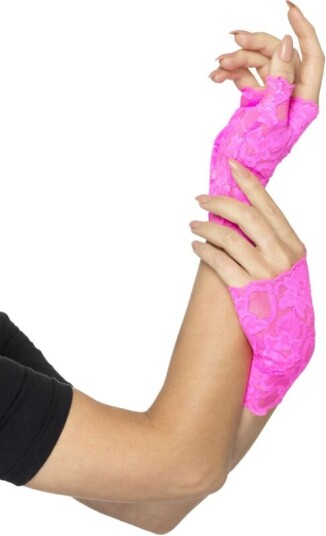 Smiffys Neon rosa blondehansker