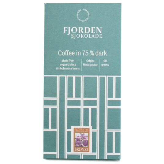 Fjorden Sjokolade 75% Dark Chocolate with Coffee Fjorden Sjokolade 75% Dark Chocolate with Coffee